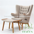 Hans J Wegner Creative classic Wood frame Papa bear Chair